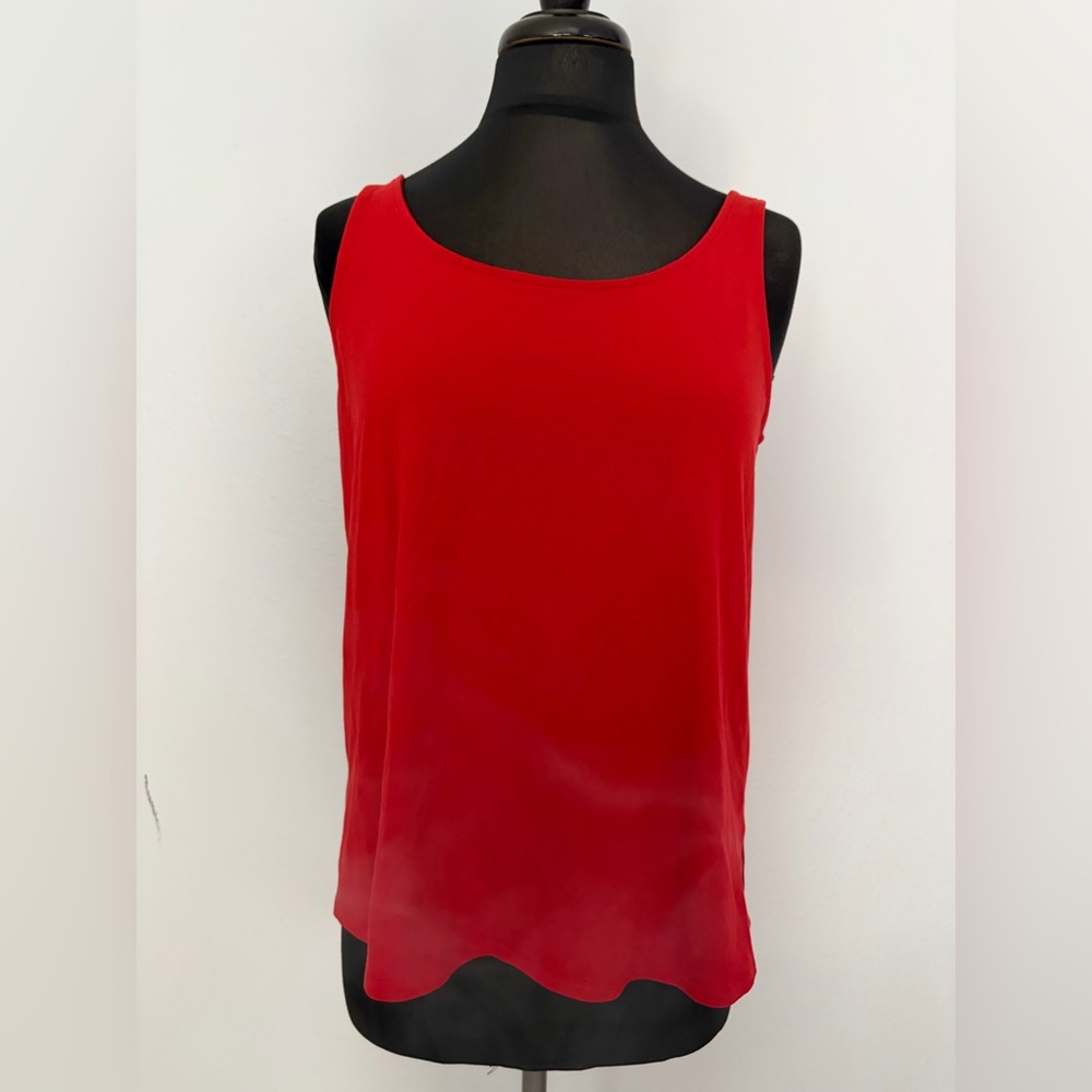 Eileen Fisher Red Scoop Neck Tank